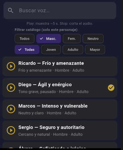 Selección de voces