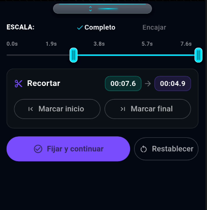 Edición y recorte de toma